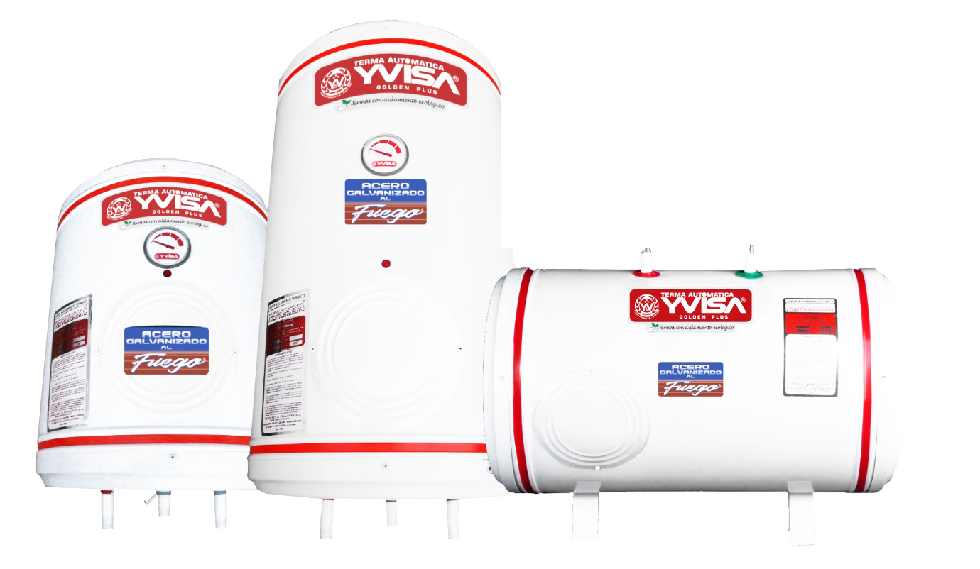 Tres termas eléctricas Yvisa Golden Plus de distintas capacidades